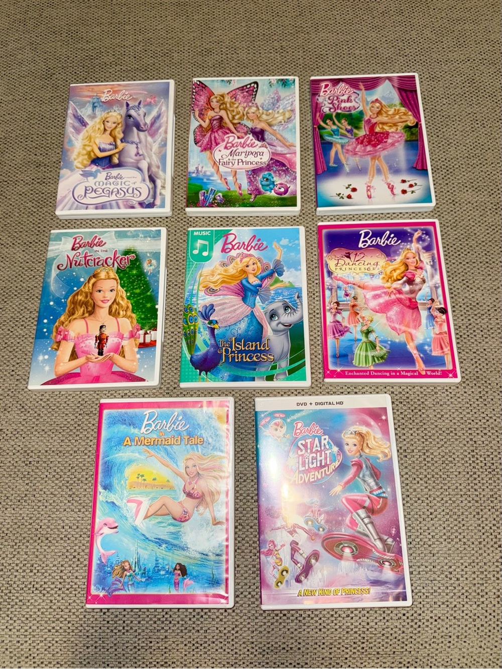 8 Barbie DVDs